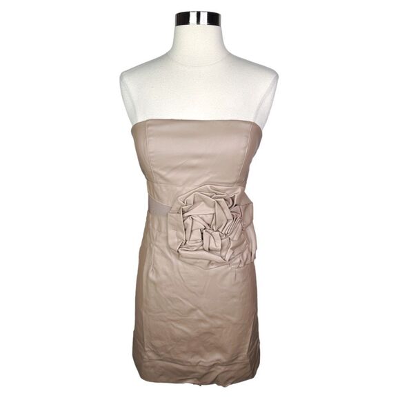 Lucy & Co Faux Leather Rosette Mesh Mini Dress - Size Small (EU38) - Picture 1 of 5